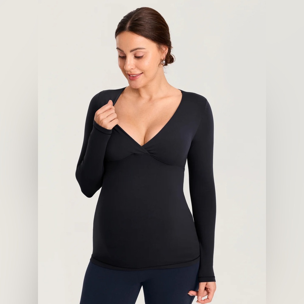 AirSoft Crossover Maternity & Nursing Top - Long Sleeves